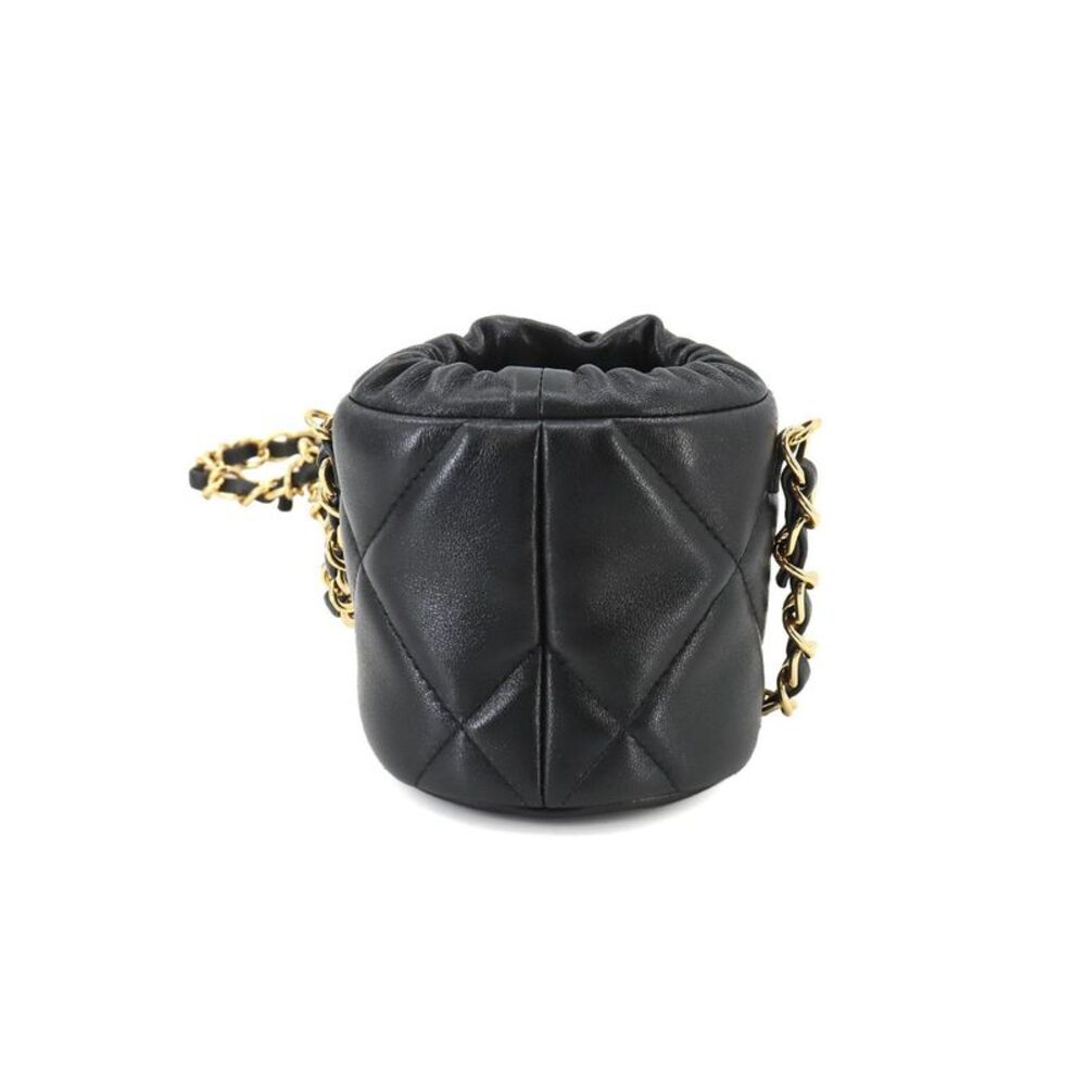 Pre Loved Chanel Leather Bucket Bag with Dust Bag and Guarantee Card Women Black - Picture 3 of 8